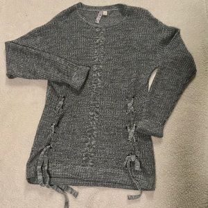 Francescas Acrylic Sweater. Cute tie detail. Med.
